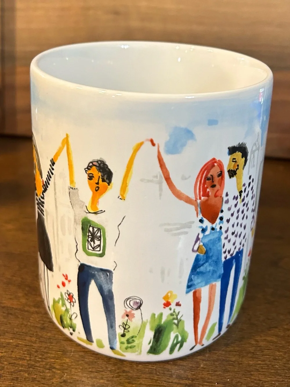 Pier 1 Imports Porcelain Over-Sized WE THE PEOPLE Coffee Mug/Cup Diversity 24 oz